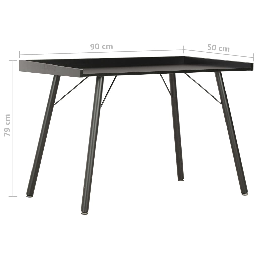 Scrivania Nera 90x50x79 cm - Image 5