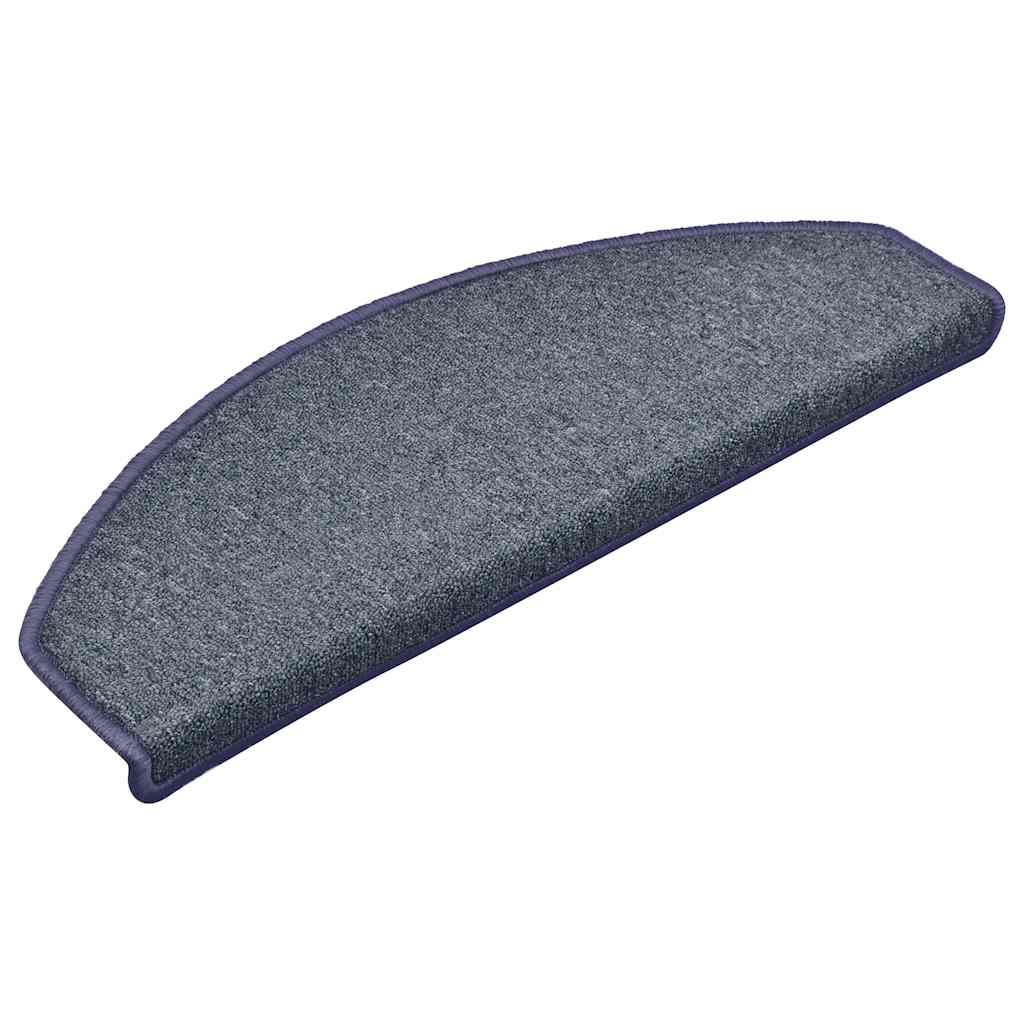 Tappetini Per Scale 30 Pz 65x24x4 Cm Grigio Scuro E Blu Semicircolari Grandi