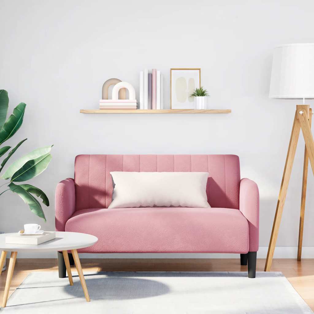 Divano Divanetto Rosa 109 Cm In Velluto
