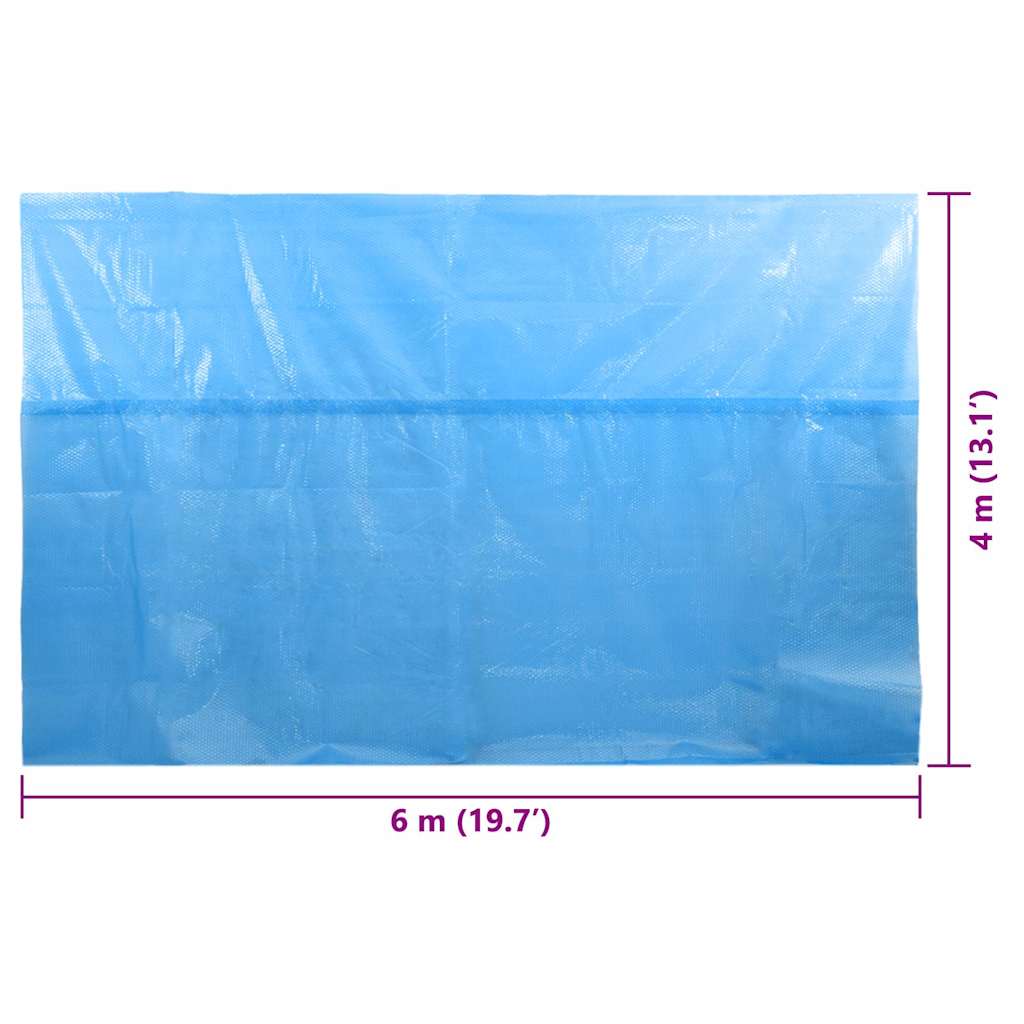 Copripiscina Rettangolare 600x400 Cm In Pe Blu - Image 5