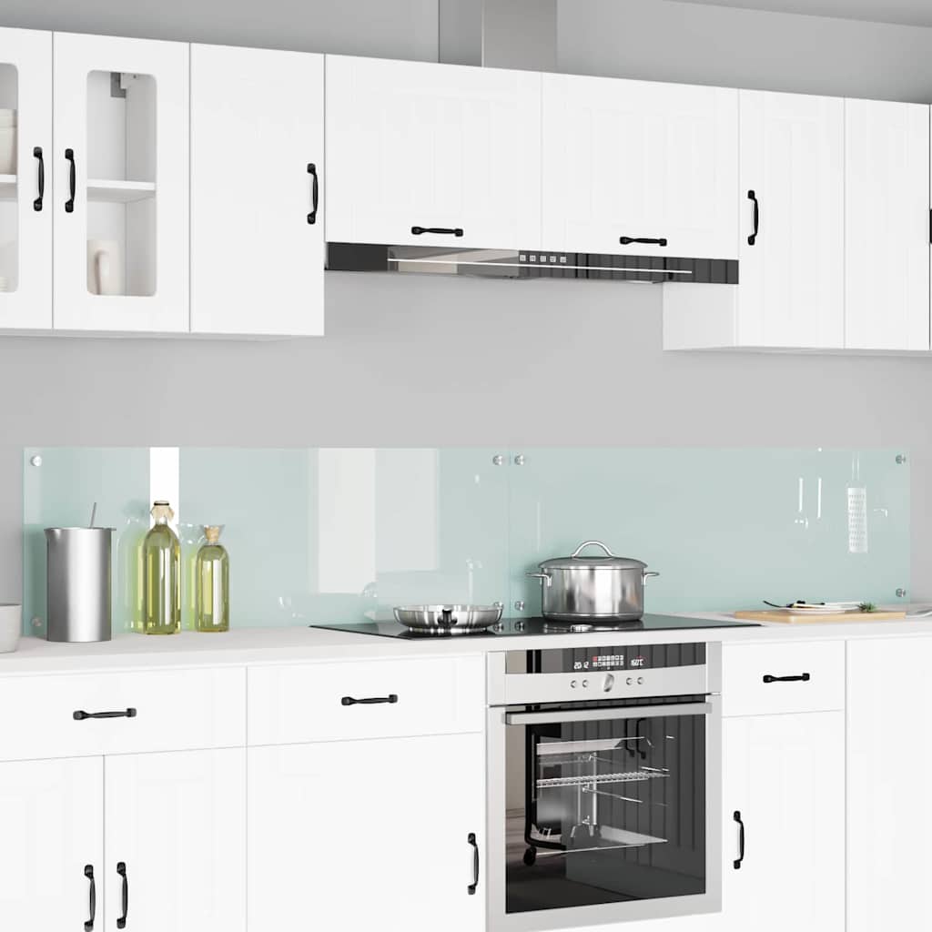 Rivestimento Da Cucina 2 Pcs Bianco 120 X 40 Cm Vetro Temperato
