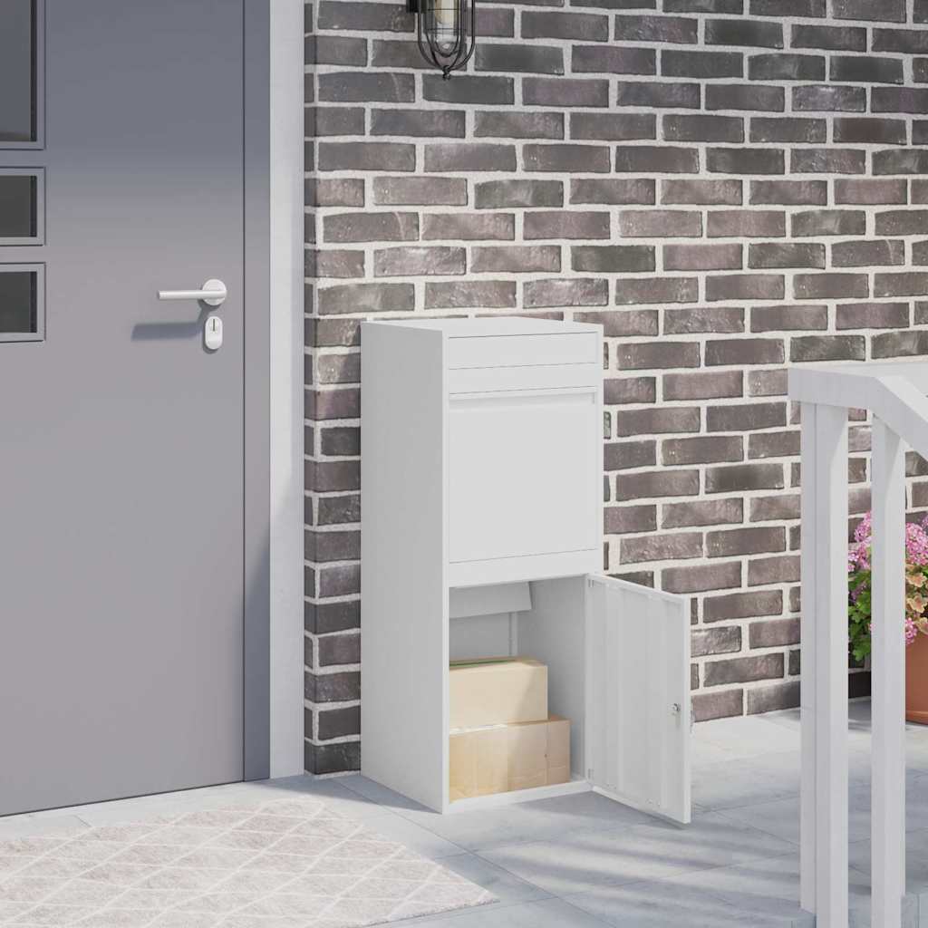 Cassetta Per Pacchi Con Porta Bianco 41 X 38 X 103 Cm Acciaio