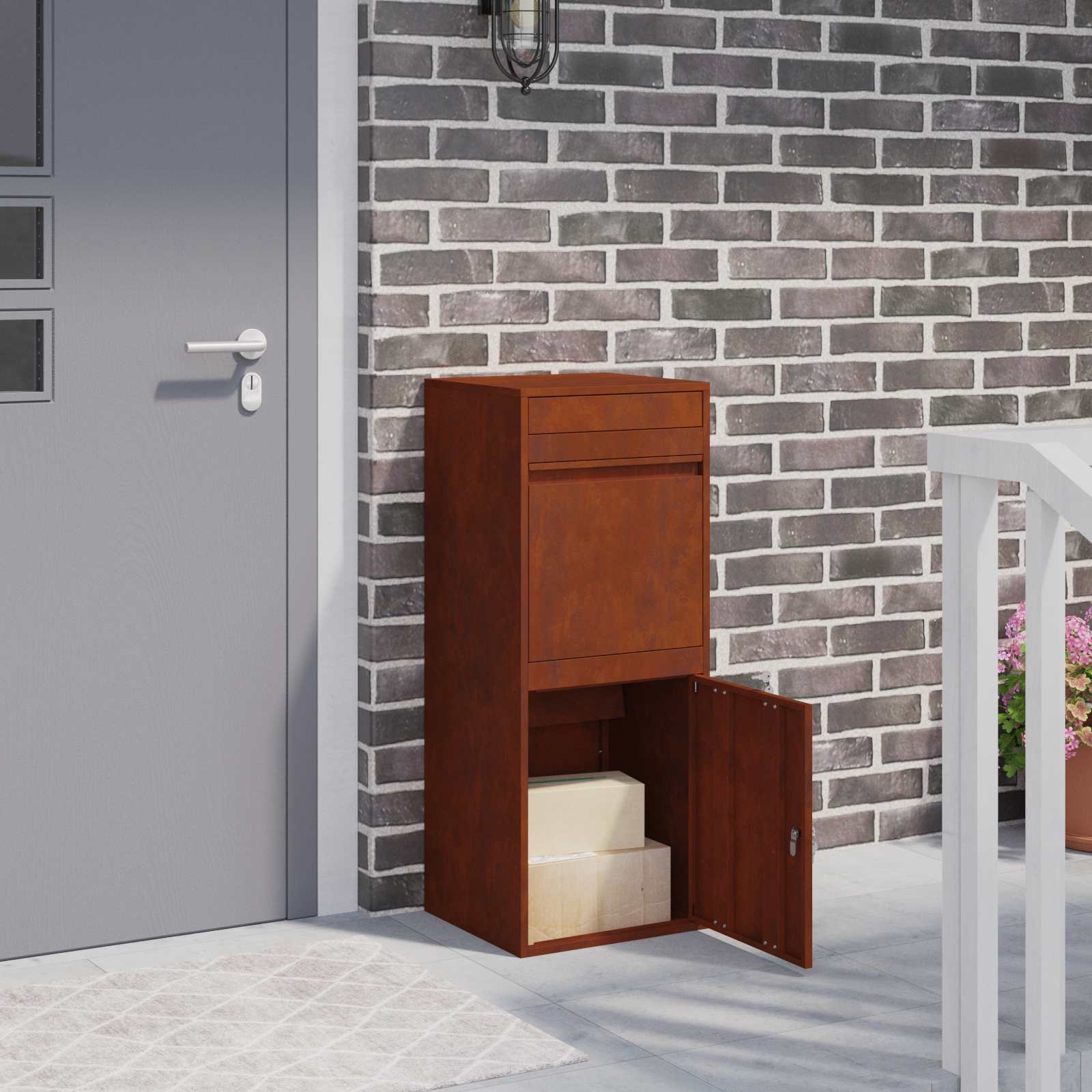 Cassetta Per Pacchi Con Archiviazione Ruggine 41 X 38 X 103 cm