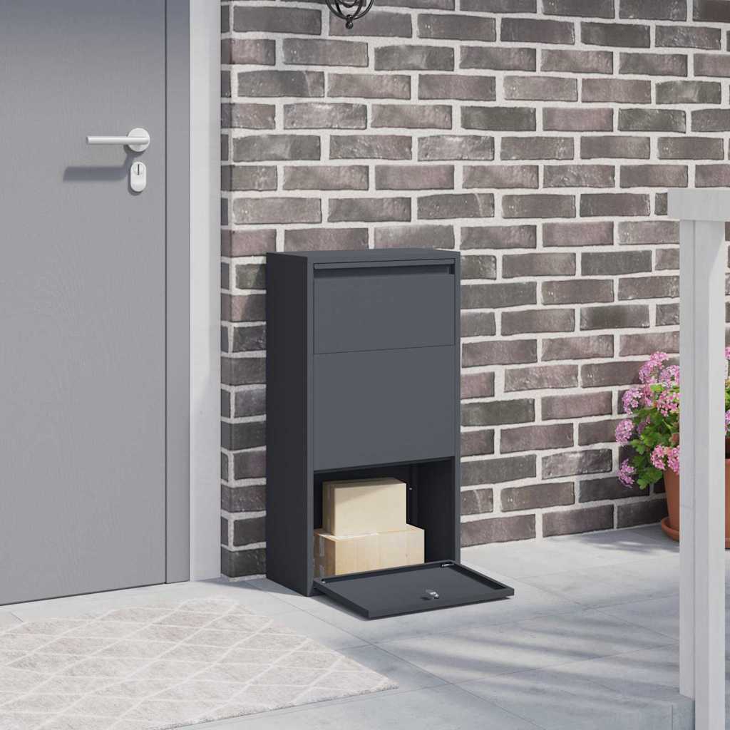 Cassetta Per Pacchi Con Porta Antracite 44 X 22 X 82 Cm Acciaio
