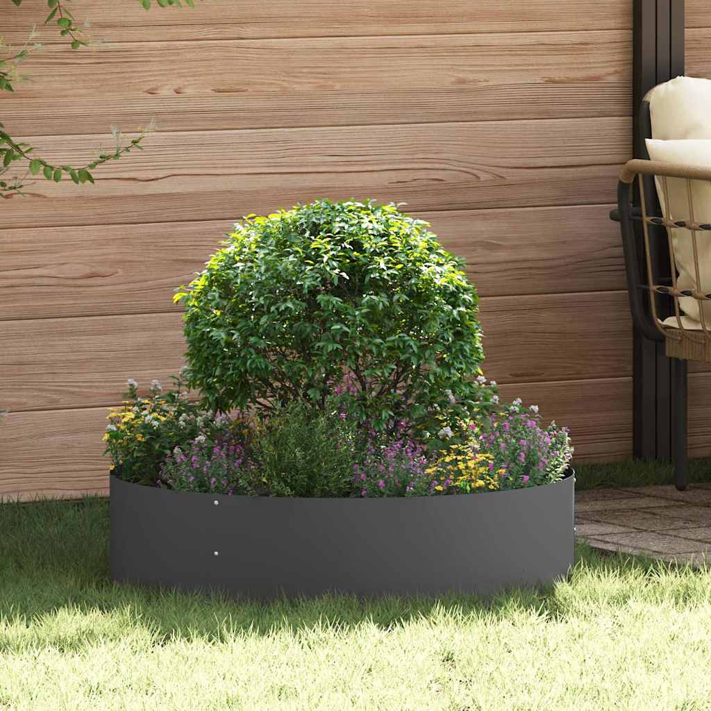 Anello Per Vaso Nero 80 X 80 X 20 Cm Acciaio Laminato A Freddo