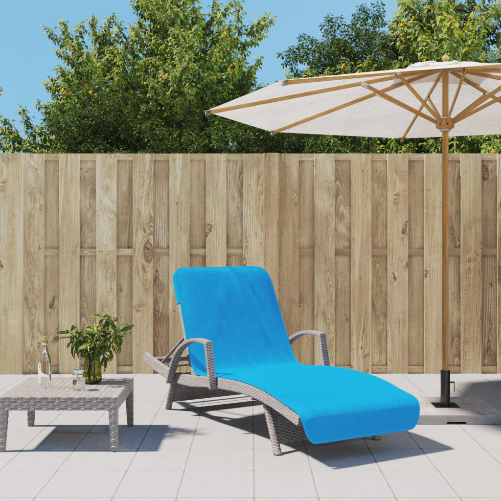 Asciugamani Da Spiaggia 2 Pz Turchese 75x200 Cm Tessuto 400 Gsm