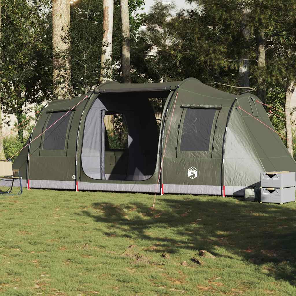 Tenda Da Campeggio A Tunnel 4 Persone Verde Oliva Impermeabile