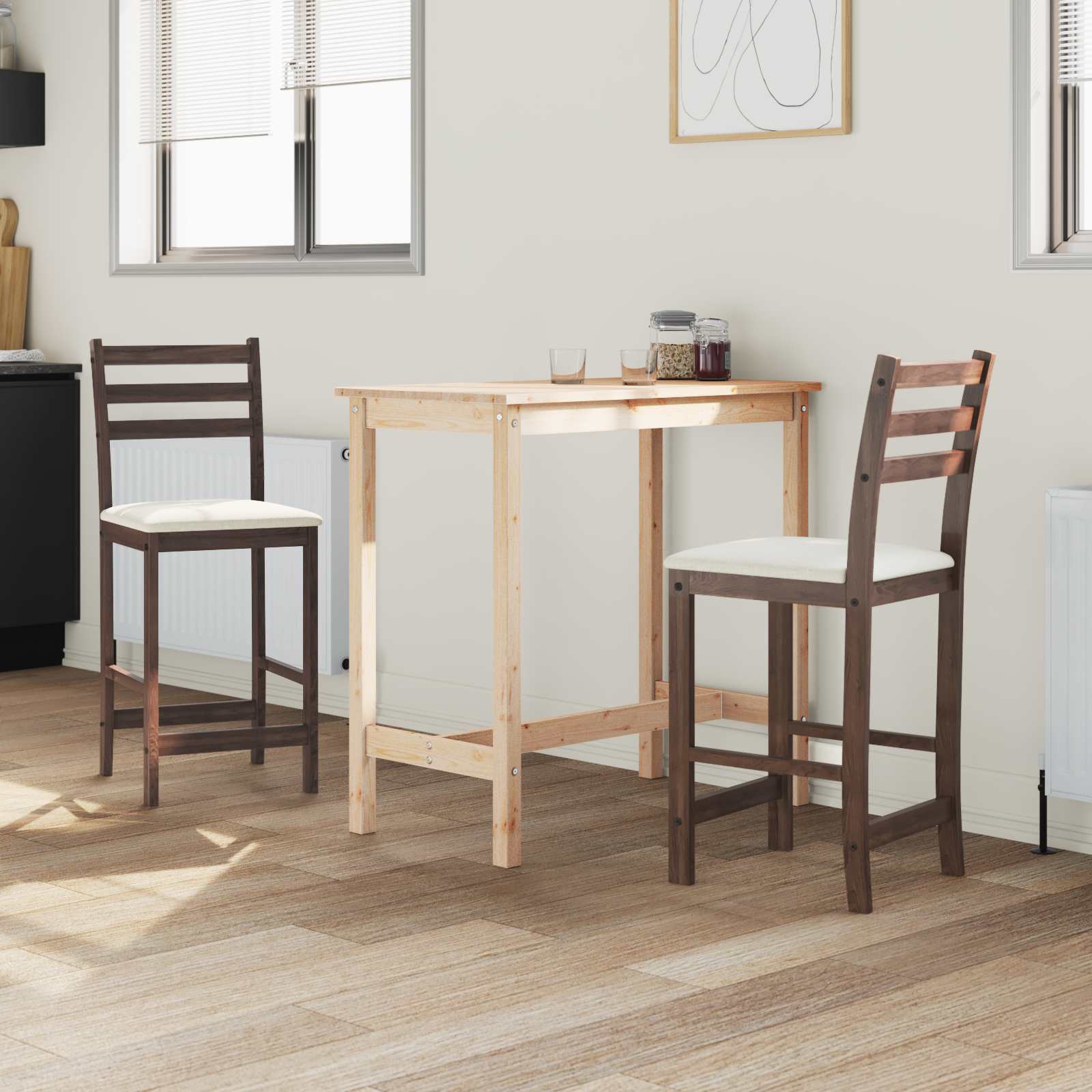 Sedie Da Pranzo 2 Pcs Marrone Chiaro 40 X 47,5 X 99,5 cm - Image 3