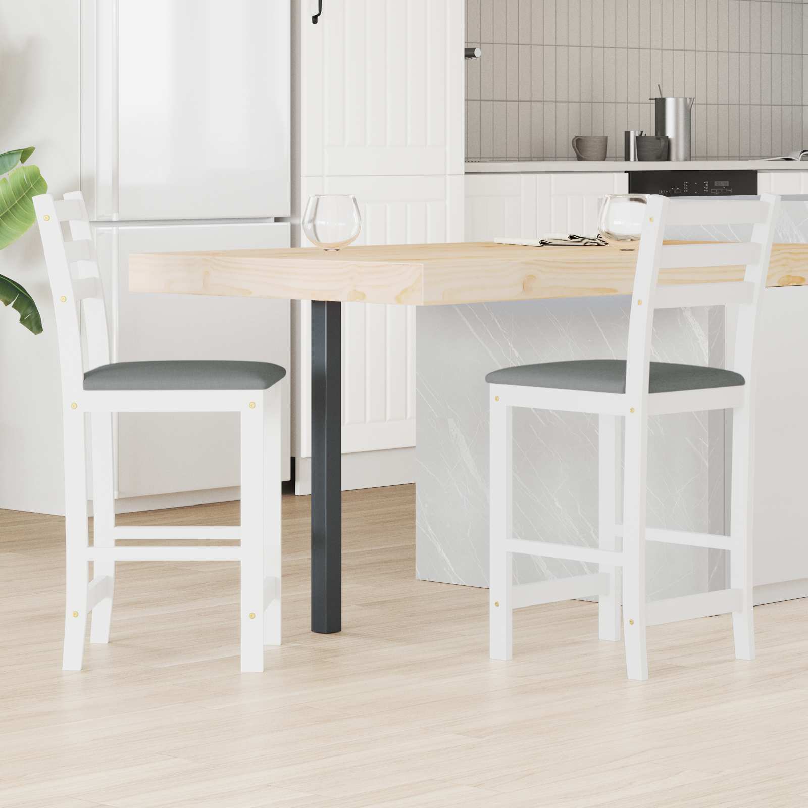 Sedie Da Pranzo 2 Pcs Bianco 40 X 47,5 X 99,5 cm