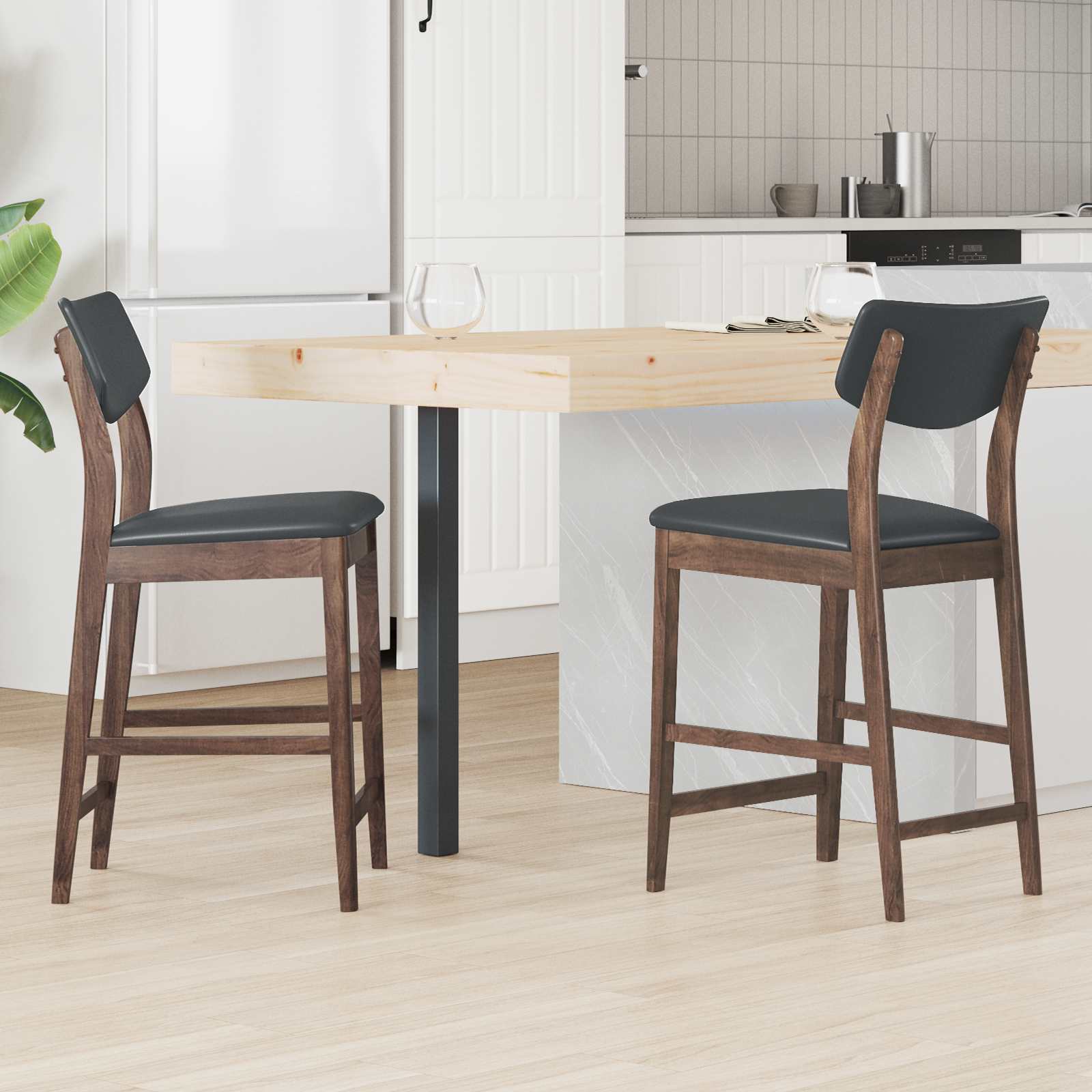 Sedie Da Pranzo 2 Pcs Marrone Chiaro 48 X 49 X 95 cm