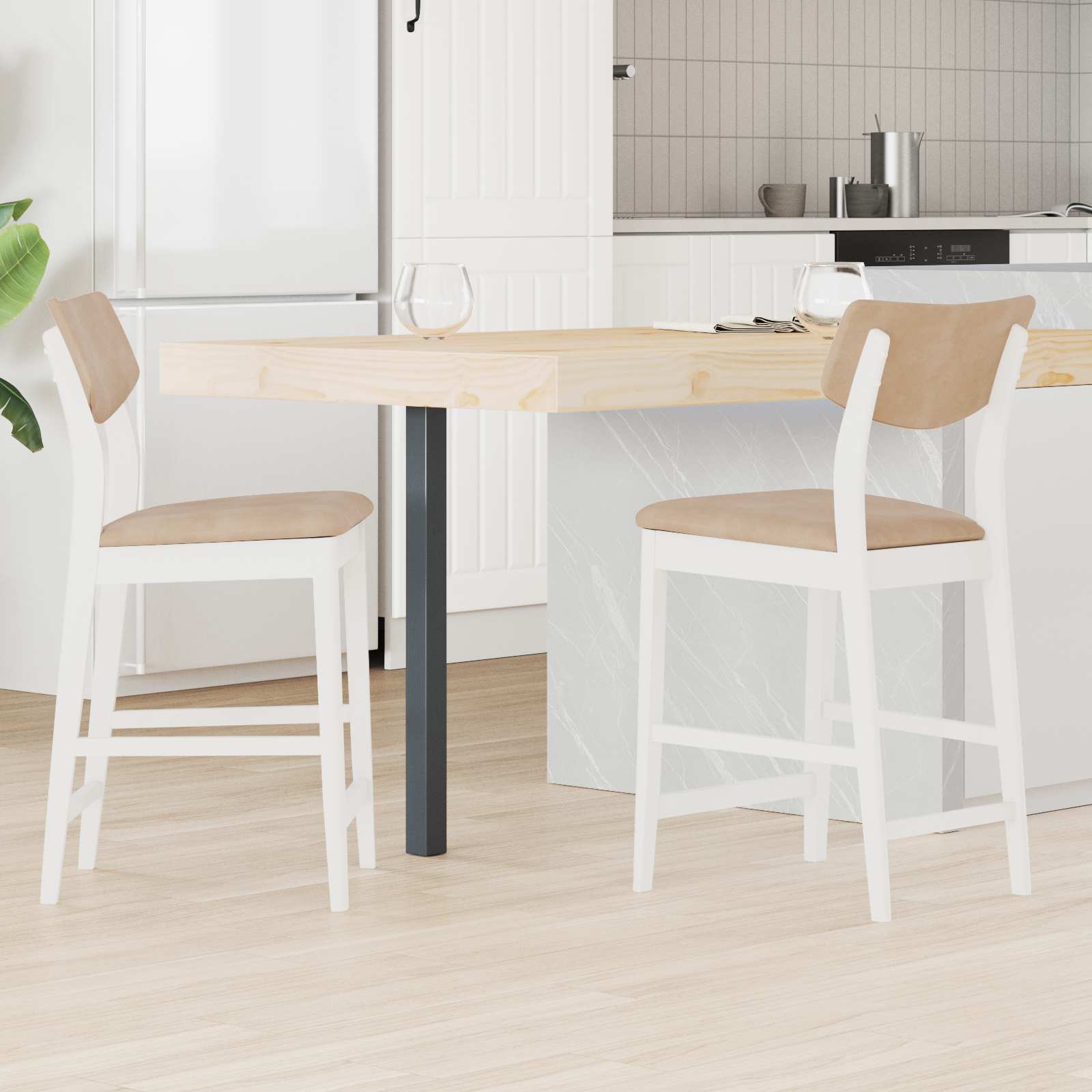 Sedie Da Pranzo 2 Pcs Bianco 48 X 49 X 95 cm