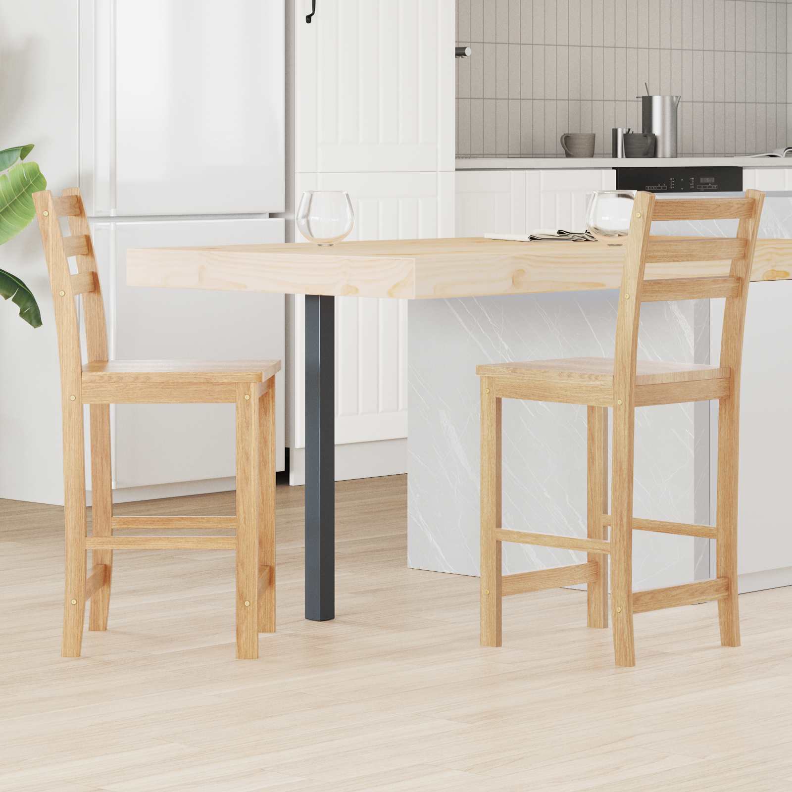 Sedie Da Pranzo 2 Pcs Naturale 40 X 47,5 X 99,5 cm