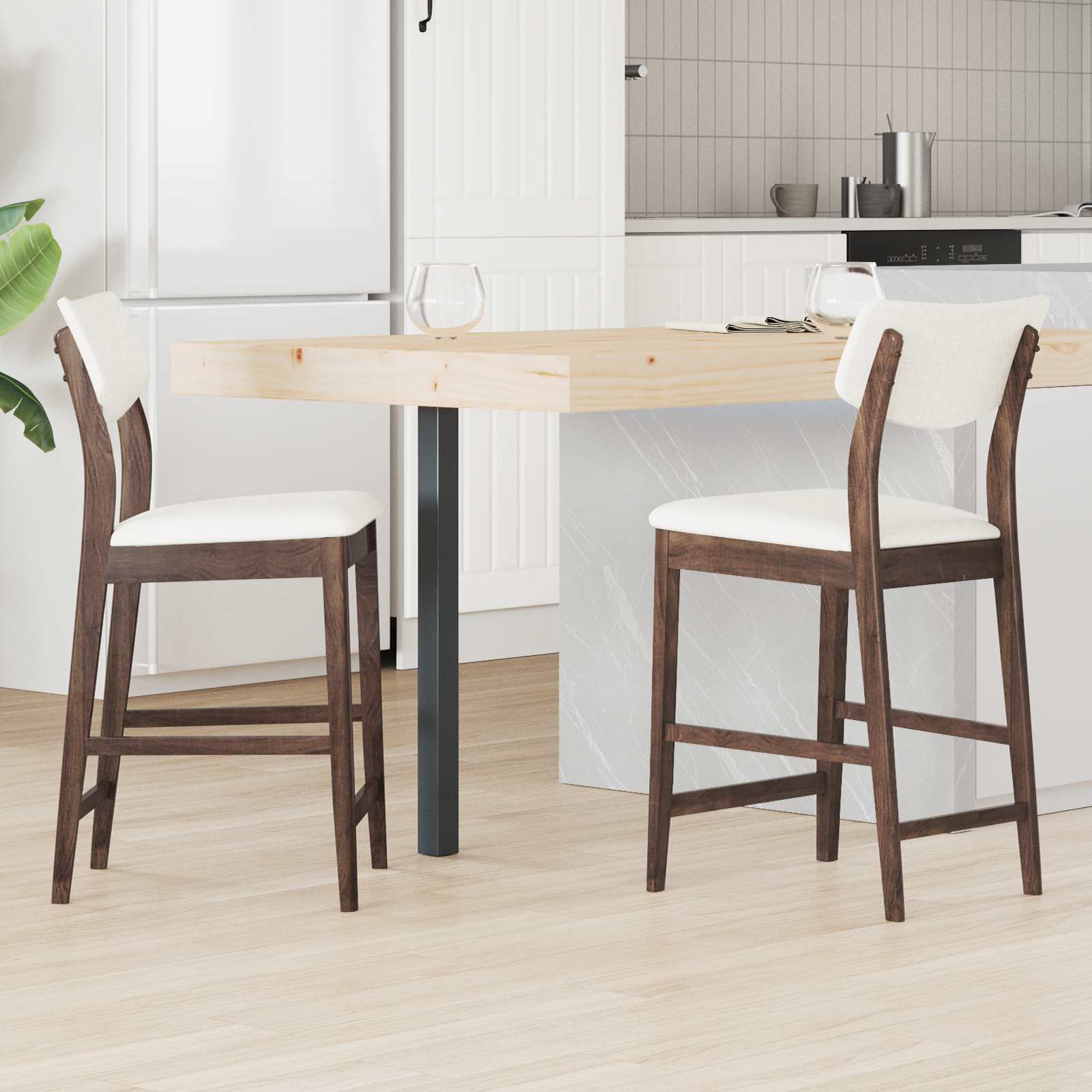 Sedie Da Pranzo 2 Pcs Marrone Chiaro 48 X 49 X 95 cm