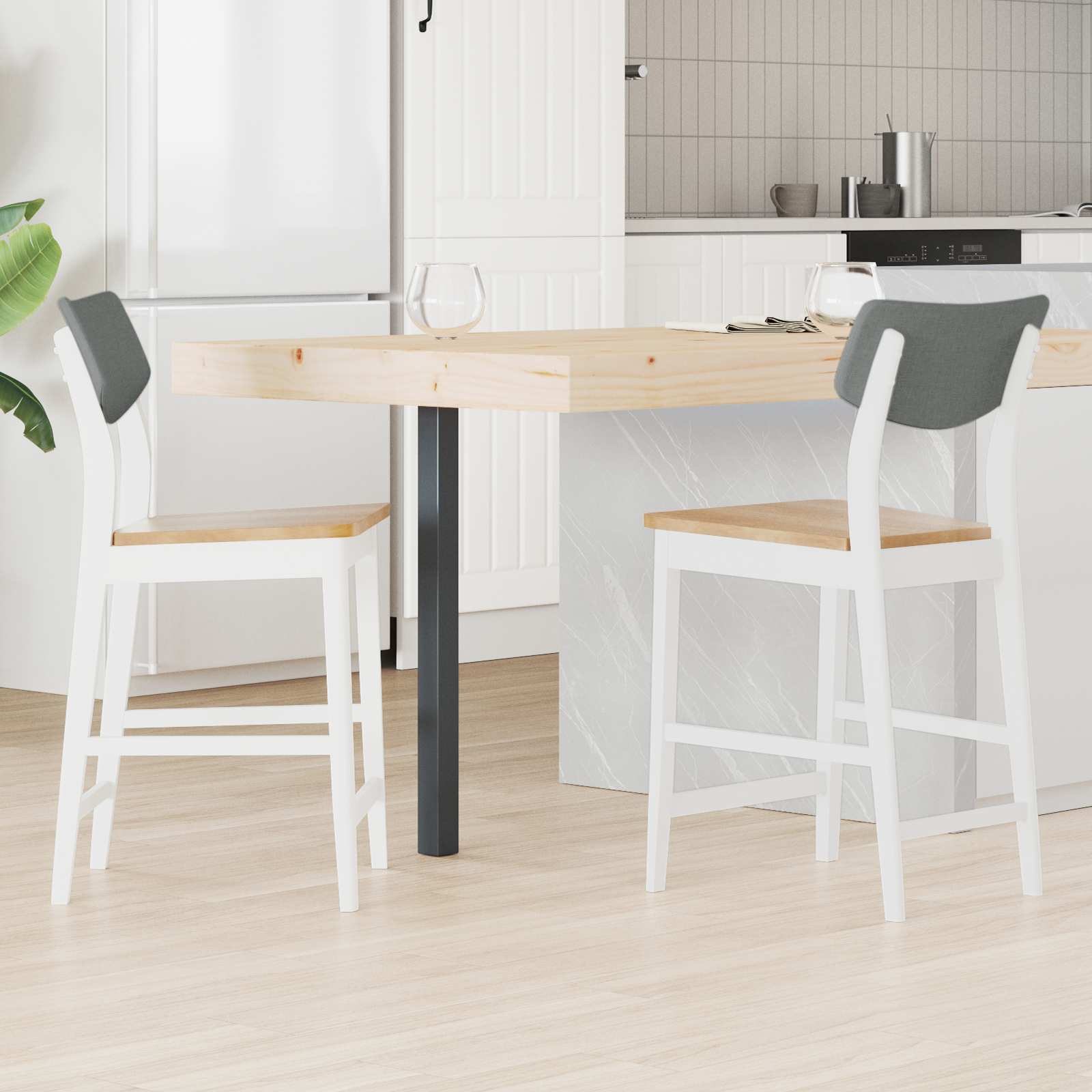 Sedie Da Pranzo 2 Pcs Bianco 48 X 49 X 95 cm