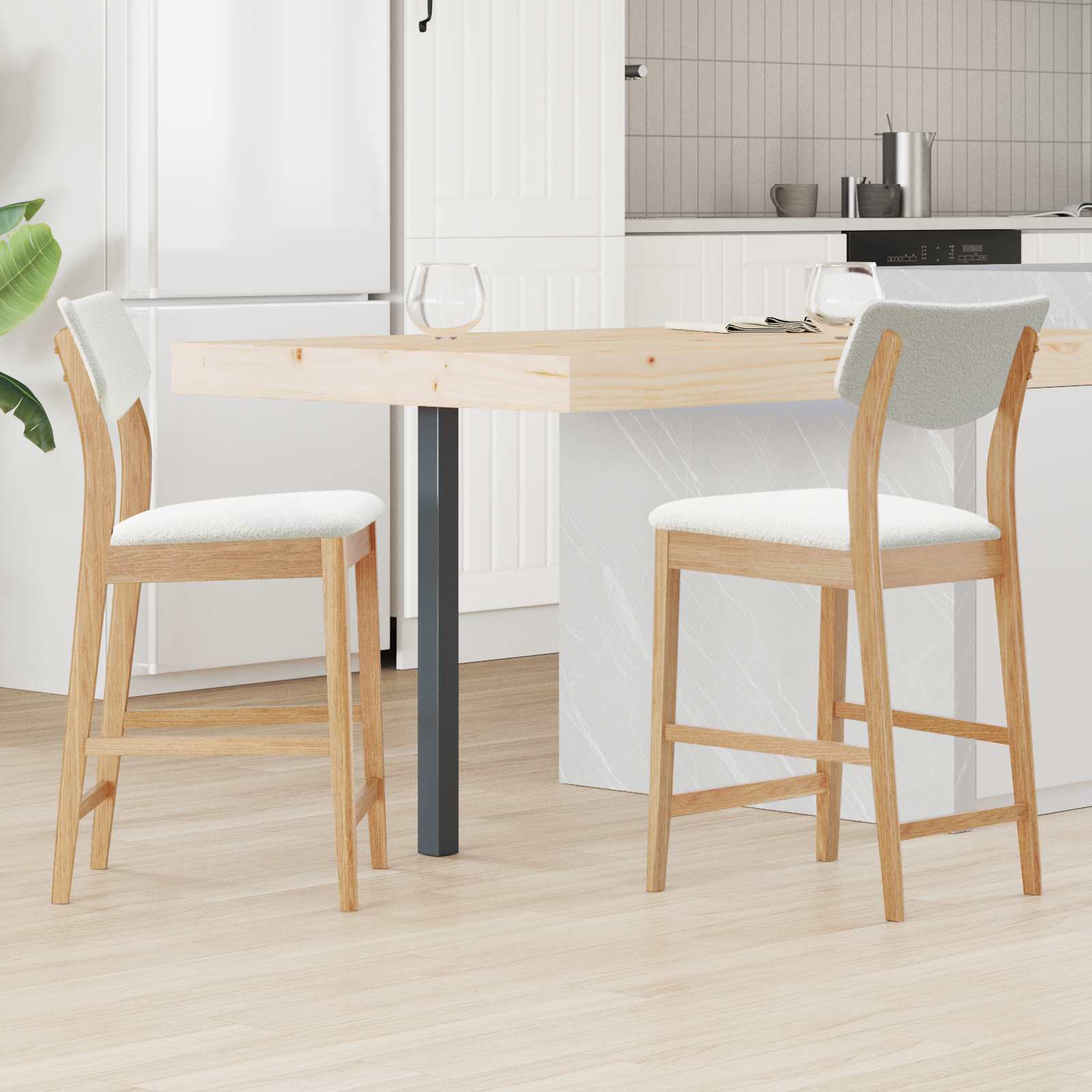 Sedie Da Pranzo 2 Pcs Naturale 48 X 49 X 95 cm