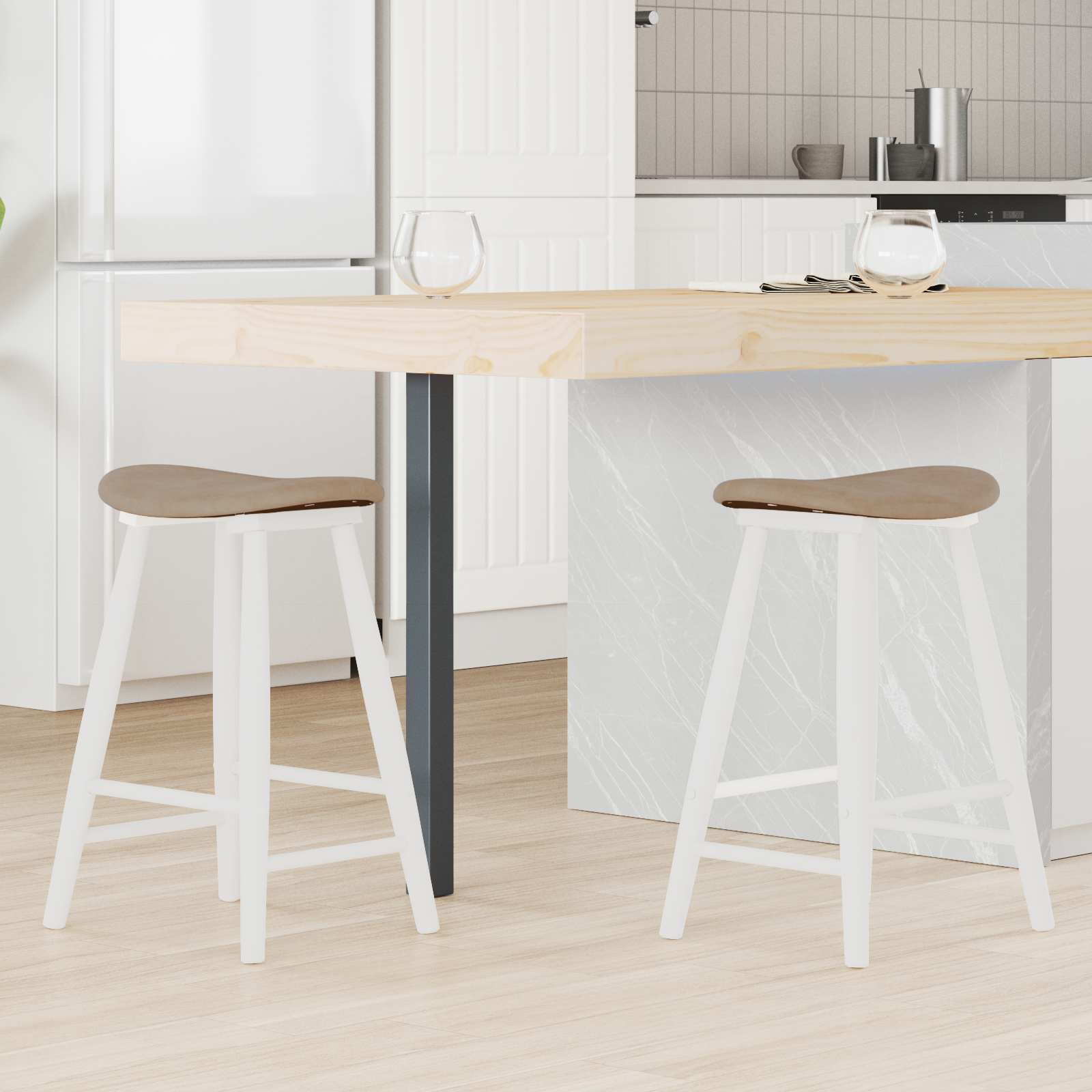 Sedie Da Pranzo 2 Pcs Bianco 46 X 37 X 63 cm