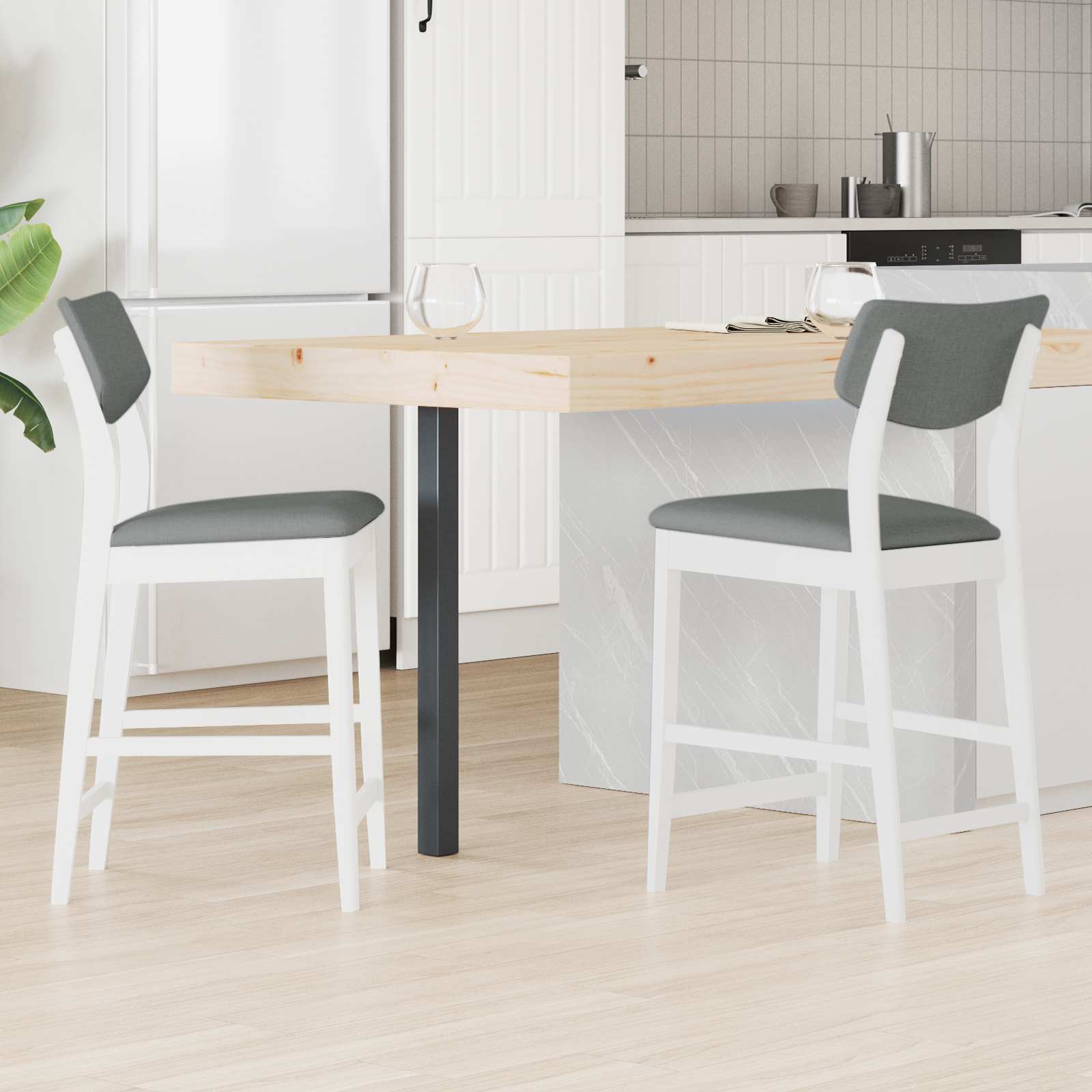Sedie Da Pranzo 2 Pcs Bianco 48 X 49 X 95 cm