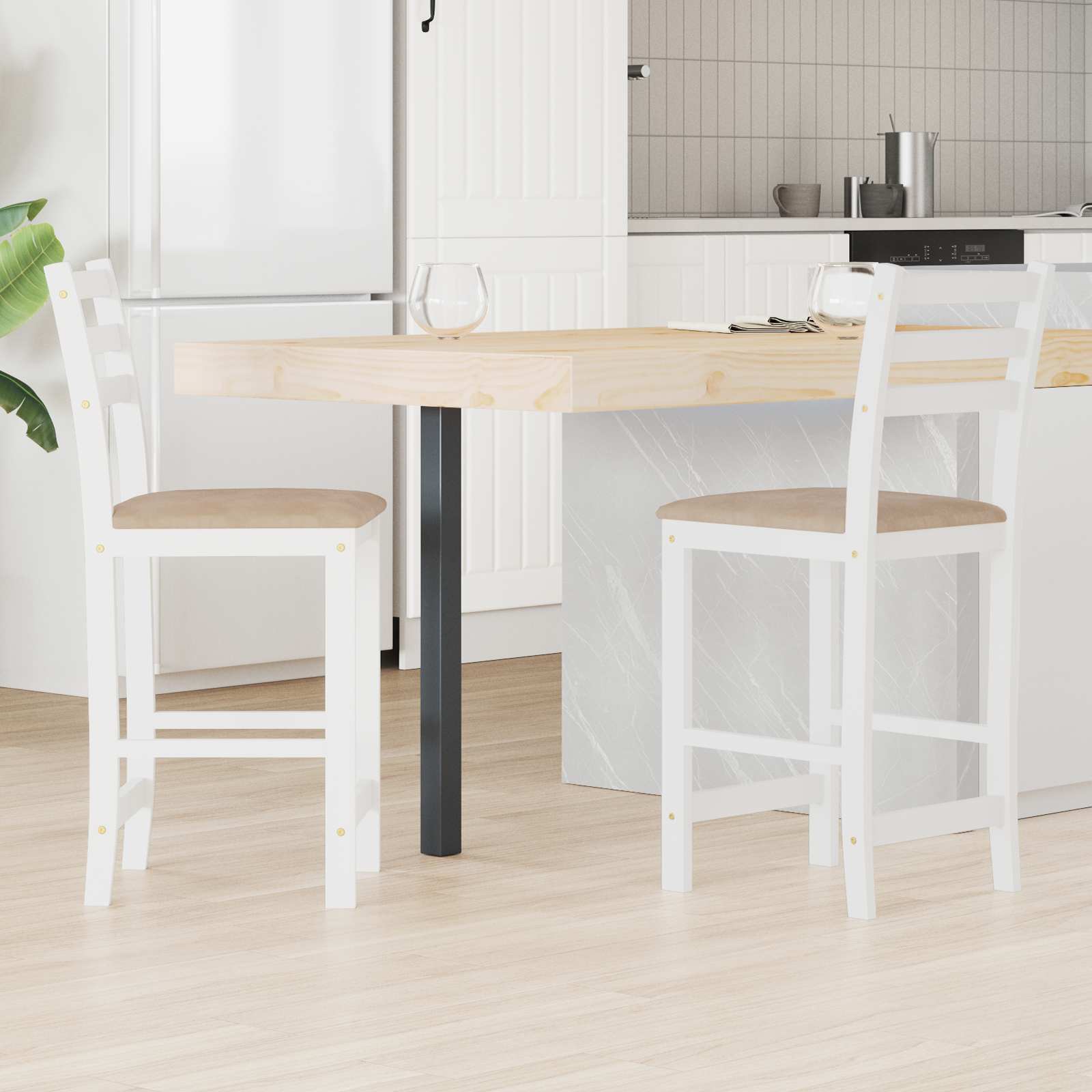 Sedie Da Pranzo 2 Pcs Bianco 40 X 47,5 X 99,5 cm