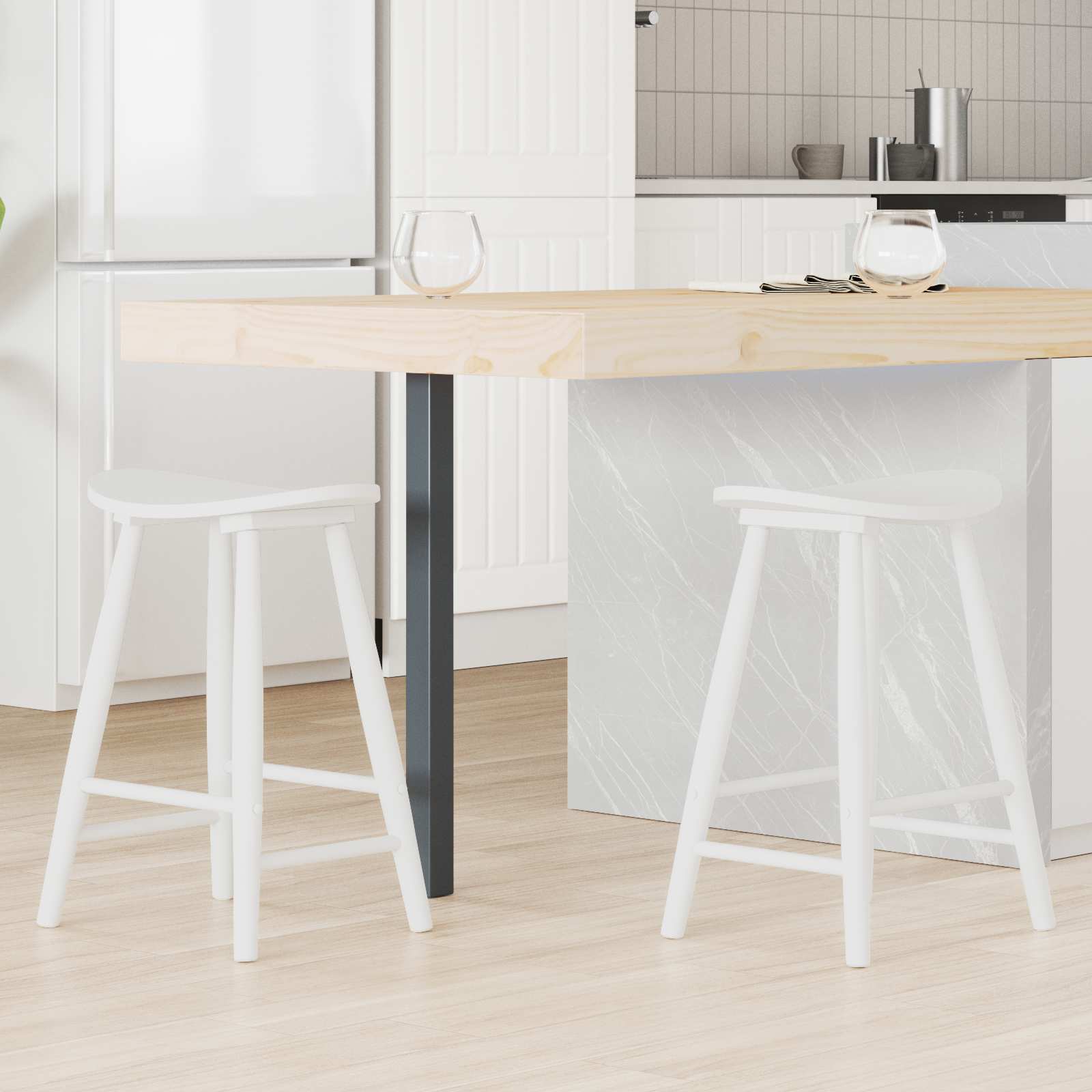 Sedie Da Pranzo 2 Pcs Bianco 46 X 37 X 63 cm