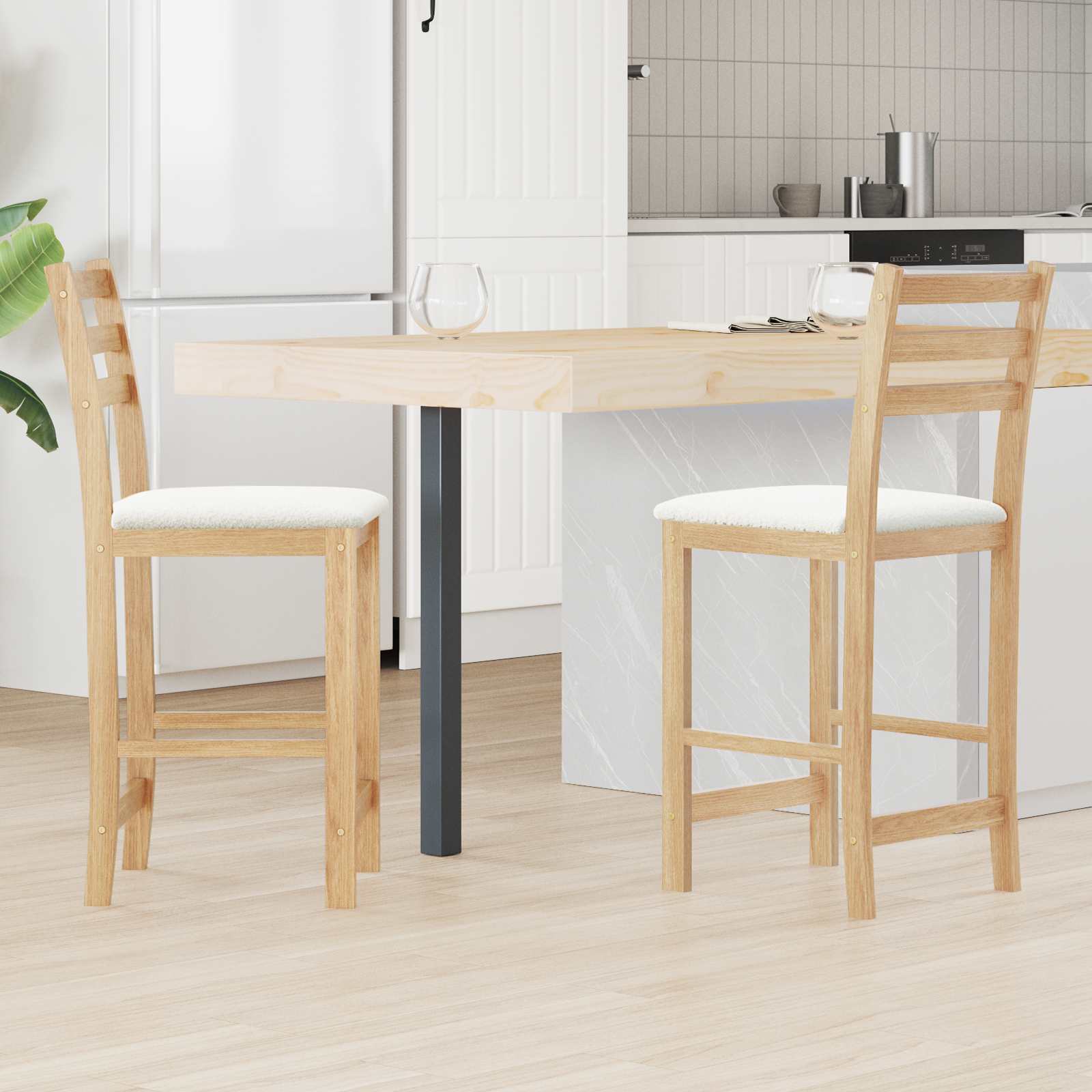 Sedie Da Pranzo 2 Pcs Naturale 40 X 47,5 X 99,5 cm