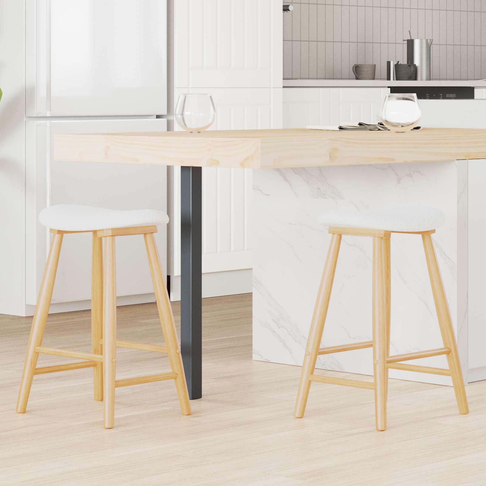 Sedie Da Pranzo 2 Pcs Naturale 46 X 37 X 63 cm