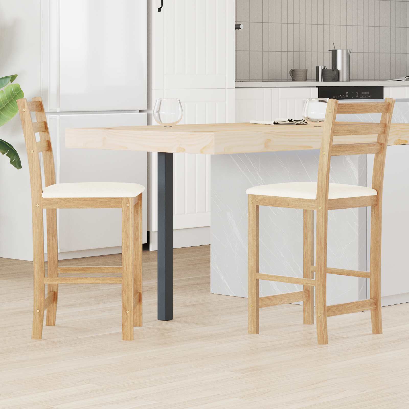 Sedie Da Pranzo 2 Pcs Naturale 40 X 47,5 X 99,5 cm