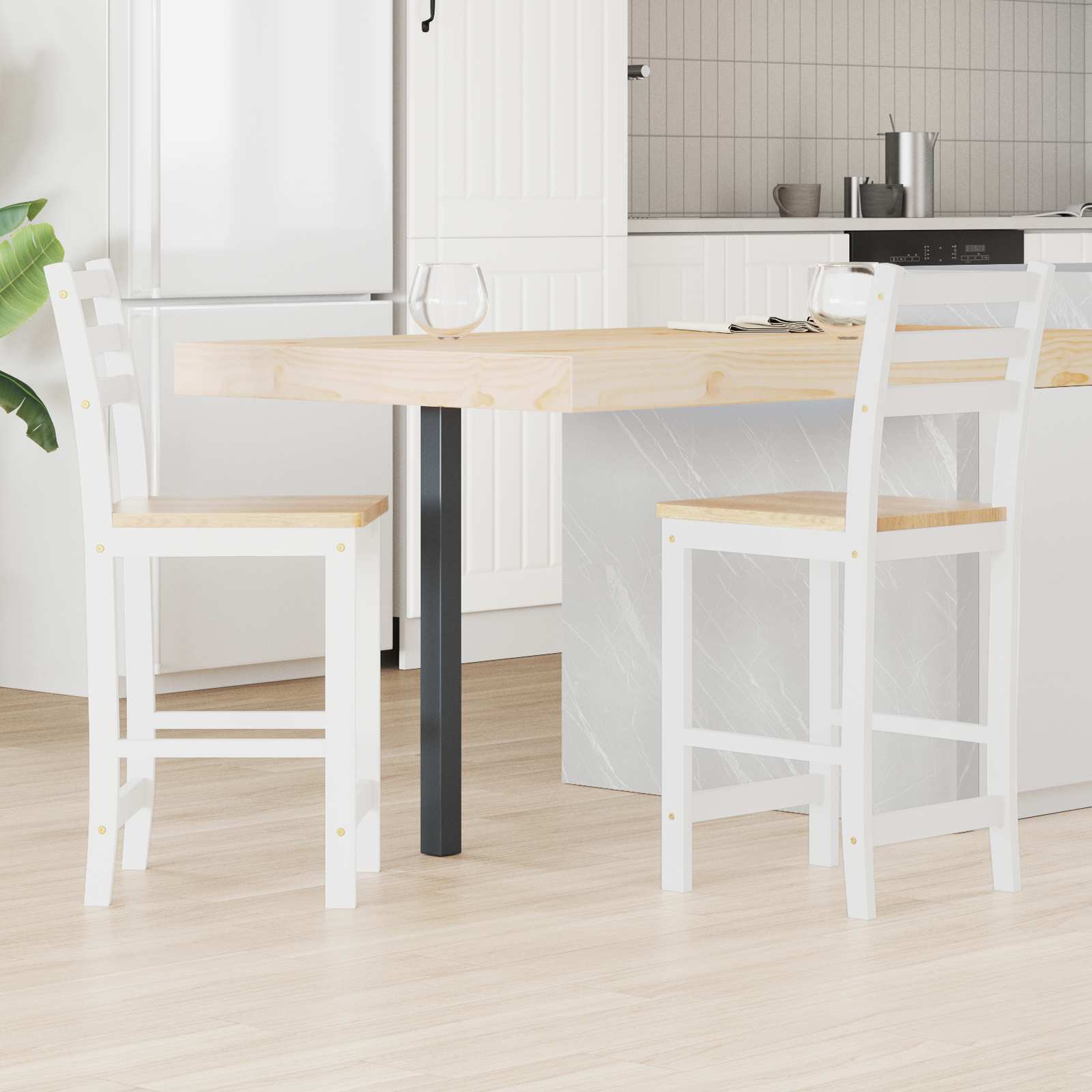 Sedie Da Pranzo 2 Pcs Bianco 40 X 47,5 X 99,5 cm