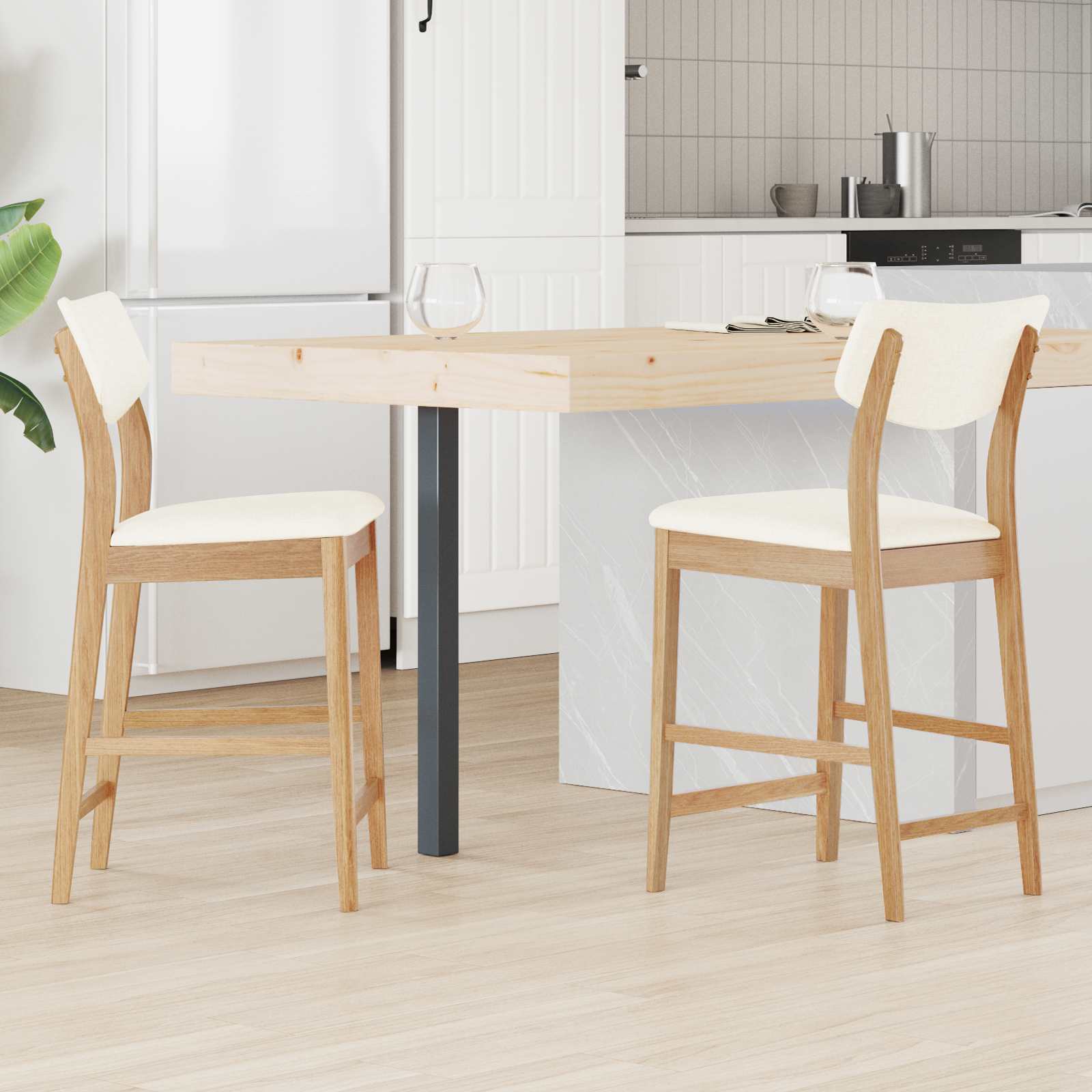 Sedie Da Pranzo 2 Pcs Naturale 48 X 49 X 95 cm