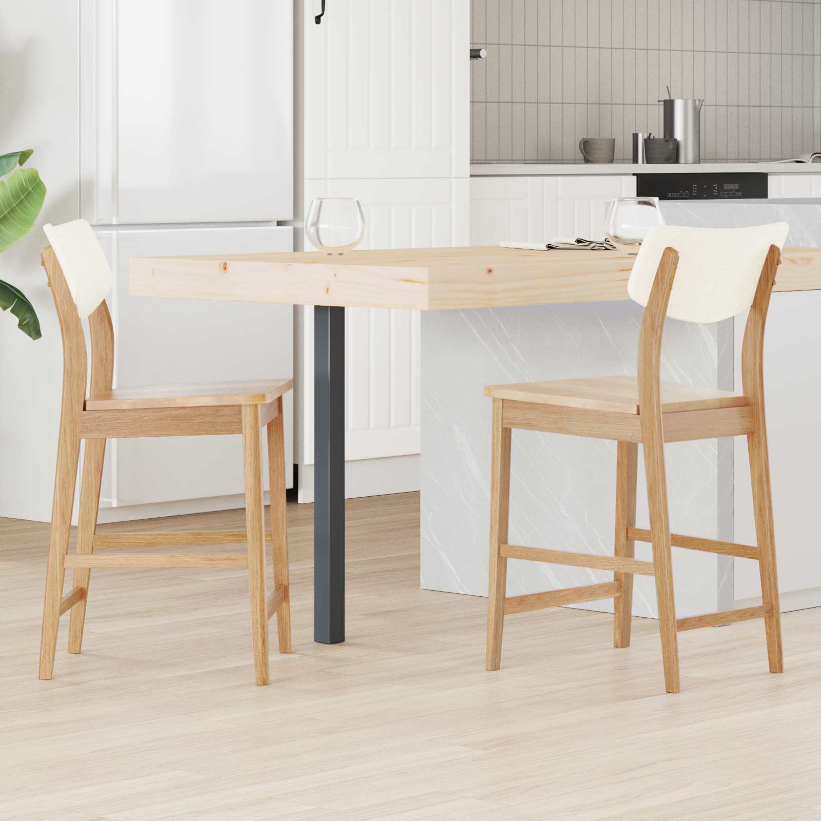 Sedie Da Pranzo 2 Pcs Naturale 48 X 49 X 95 cm