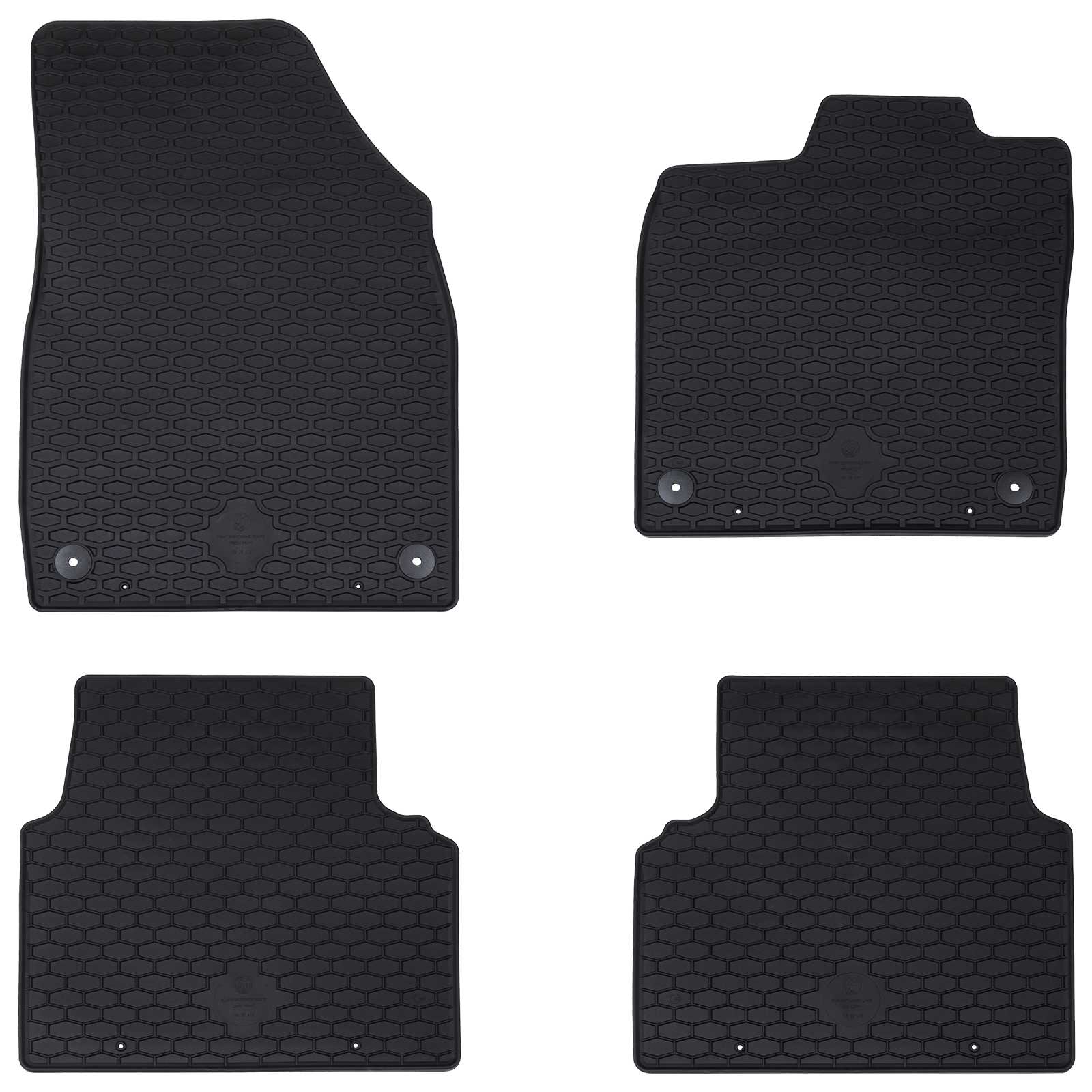 Tappetino Per Auto 4 Pcs Nero Adatto Per Vw Id.3 2019- Gomma