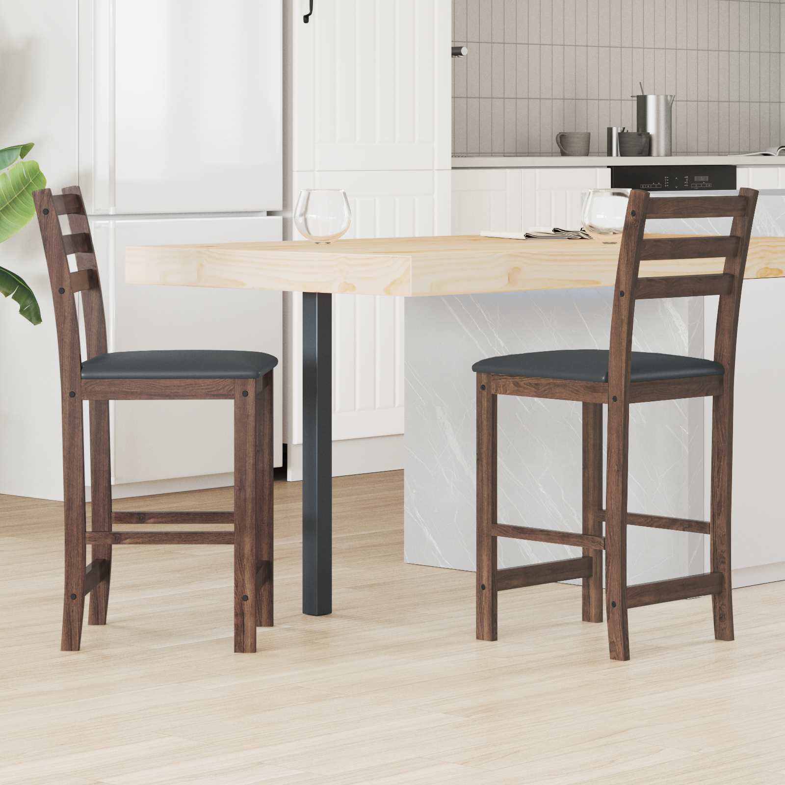 Sedie Da Pranzo 2 Pcs Marrone Chiaro 40 X 47,5 X 99,5 cm