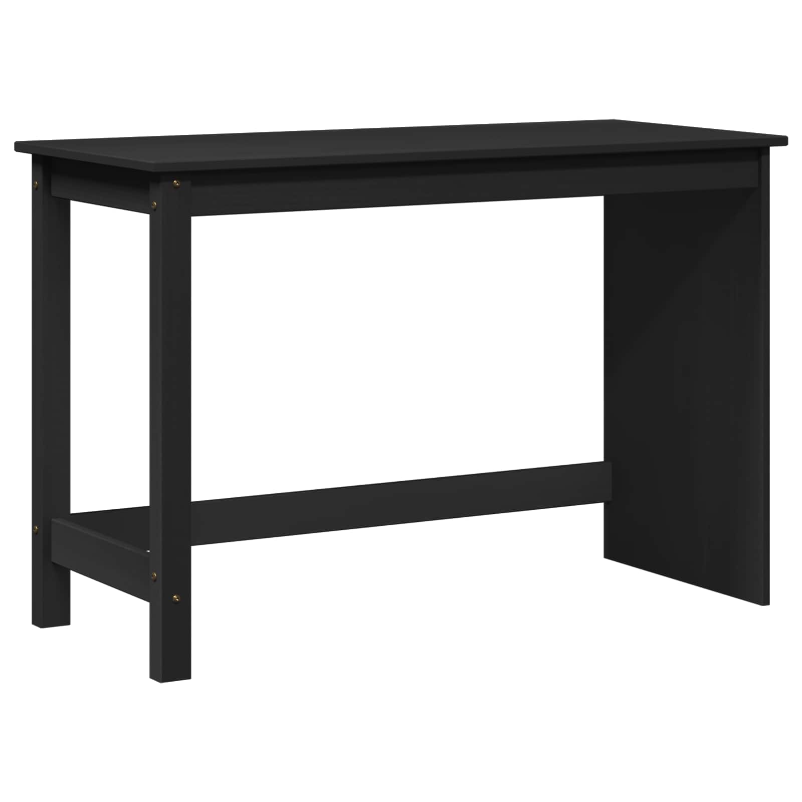 Scrivania Nero 112 X 50 X 75 Cm Legno Di Pino Massello