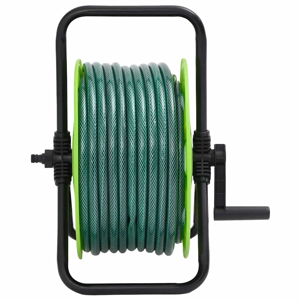 Avvolgitubo Autonomo Verde Con Set Raccordi Tubo 0,5" 30 M Pvc