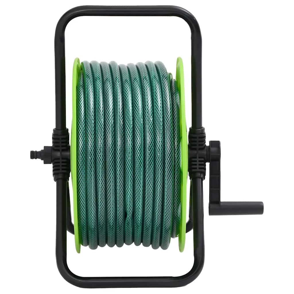 Avvolgitubo Autonomo Verde Con Set Raccordi Tubo 0,5" 50 M Pvc