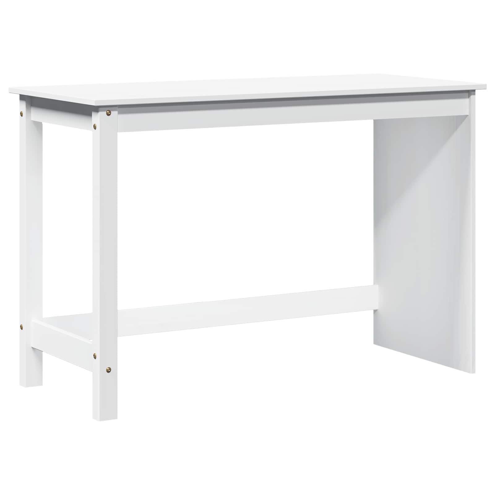 Scrivania Bianco 112 X 50 X 75 Cm Legno Di Pino Massello