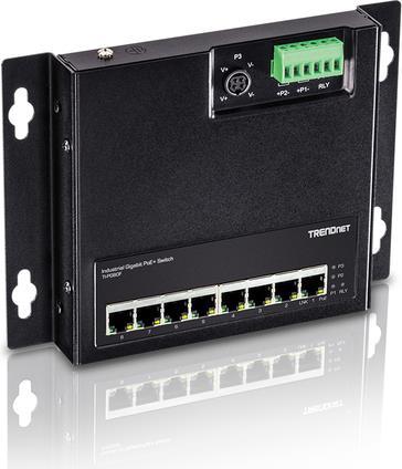 Trendnet TI-Pg80f - Industrial - Switch - Nicht Verwaltet - 8 X 10/100/1000 (poe+) - An DiN-Schiene Montierbar, Wandmontierbar - Poe+ (200 w)