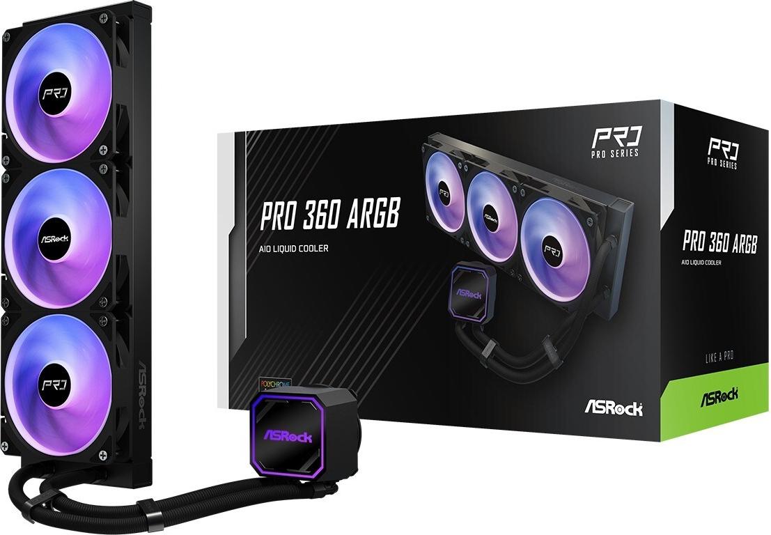 Asrock Cpc Pro 360 Argb 90-Apra36-Baaga6 CpU-Wasserkühler – 360?mm – Argb – TriplE-Fan – Schwarz