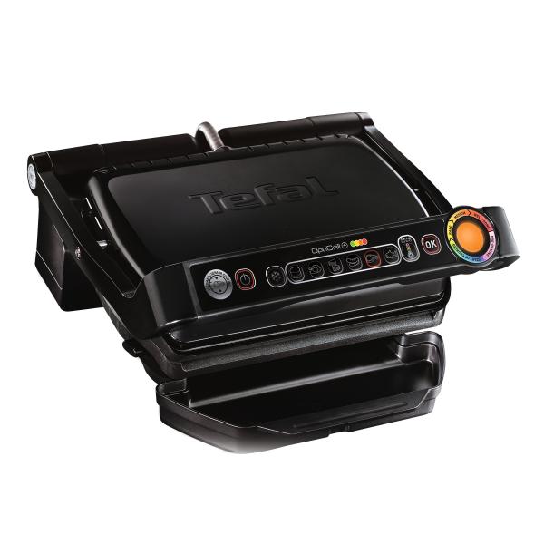 Tefal Optigrill + Gc7128, Schwarz, Edelstahl, Rechteckig, Aluminium, Thermoplast, Fertig, Temperatur