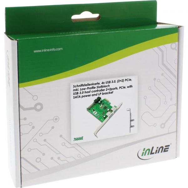 Inline Schnittstellenkarte - 2x+2x Usb 3.0 - Pcie - Mit Sata Strom + LP-Slotblech - Image 3