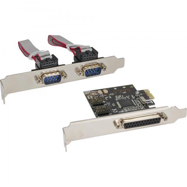 Inline Schnittstellenkarte - 1x 25pol Parallel + 2x 9pol Seriell - Pcie