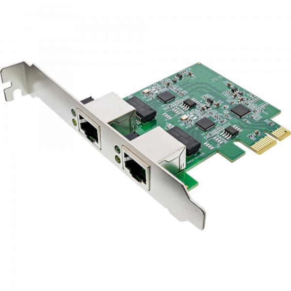 Inline Dual Gigabit Netzwerkkarte - 2x Rj45 2.5gb/s - Pcie X1 - Mit Lp Slotblech