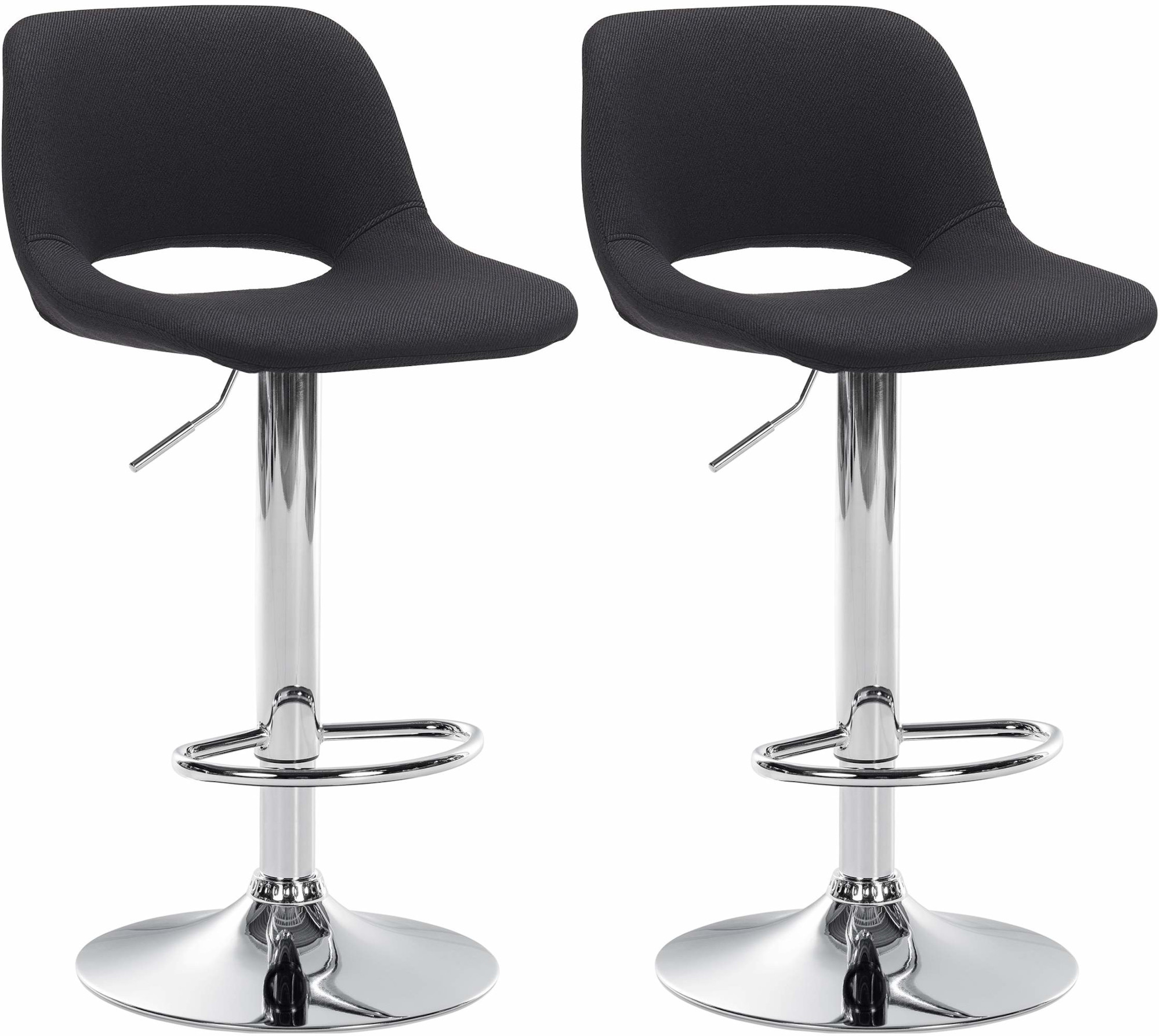 2er Set Barhocker Camden Stoff Chrom