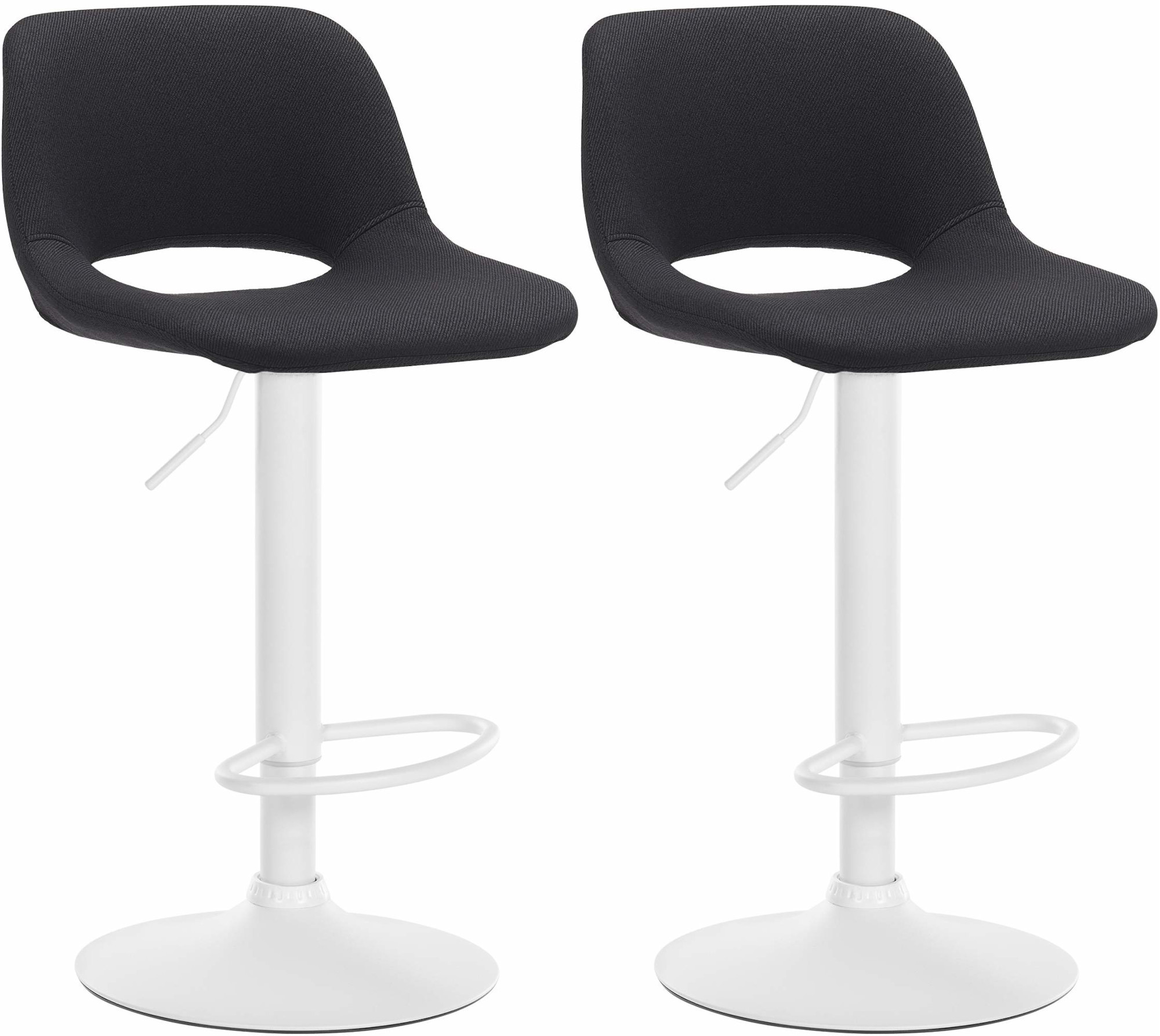 2er Set Barhocker Camden Stoff Weiß