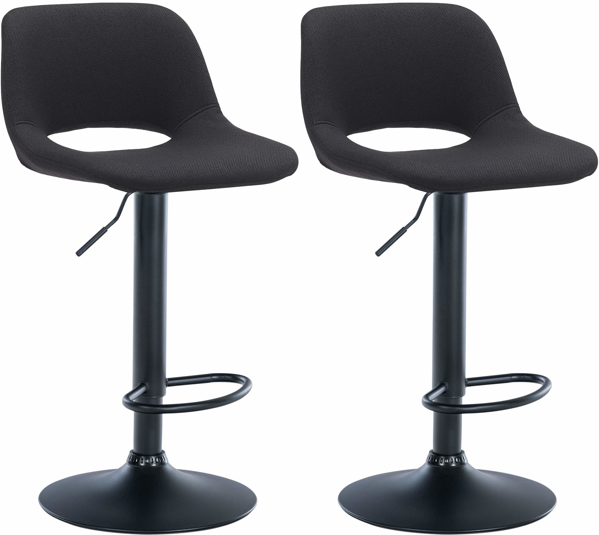 2er Set Barhocker Camden Stoff Schwarz