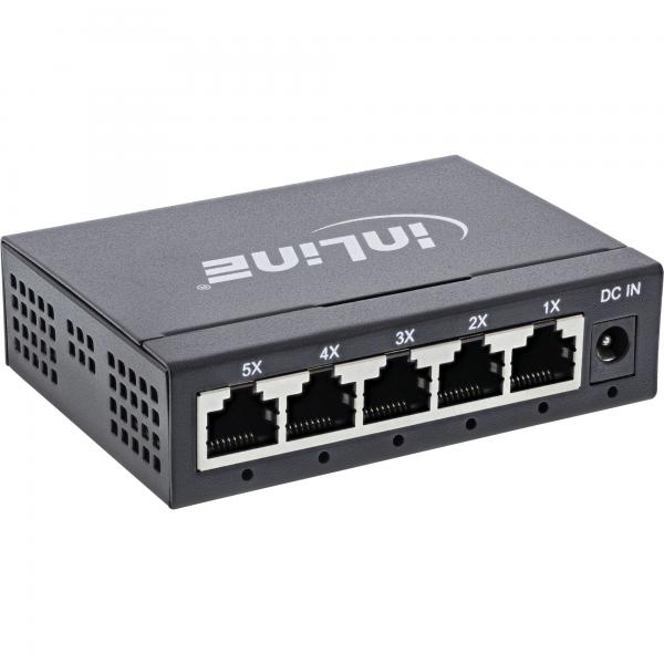 Inline 5-Port Gigabit Switch - 1 Gb/s - Desktop - Metallgehäuse - Lüfterlos