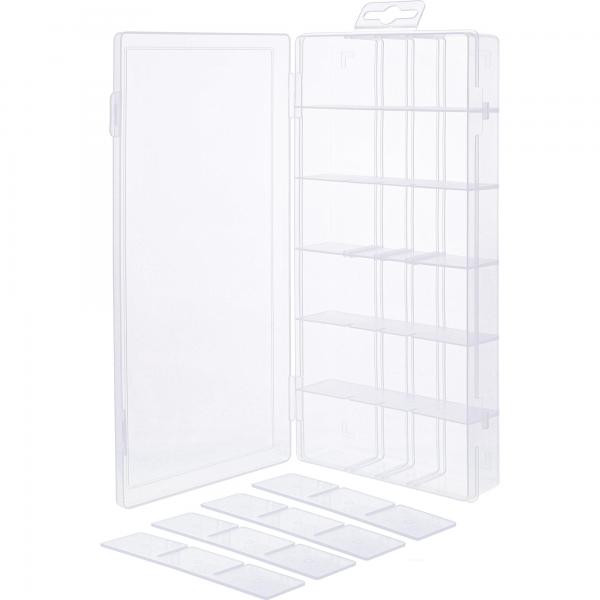 Inline Kleinteilebox - 18 Fächer - Abmessungen: 207x110x27mm - Transparent