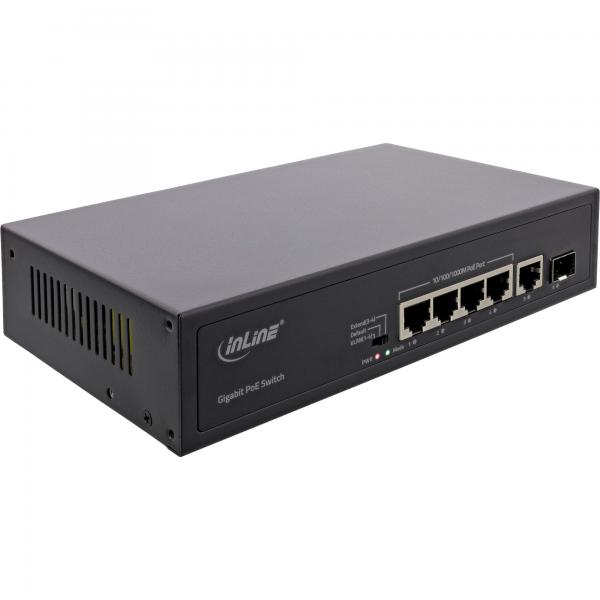 Inline Poe+ Gigabit Netzwerk Switch 5 Port (4x Poe+) - 1xsfp - 1gb/s - Desktop