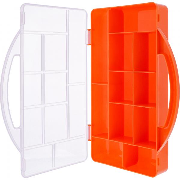 Inline Kleinteilebox - 11 Fächer - Abmessungen: 271x186x40mm - Orange