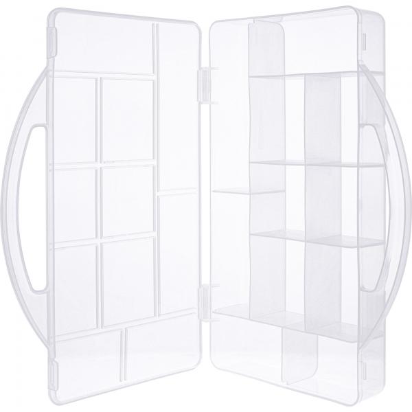 Inline Kleinteilebox - 11 Fächer - Abmessungen: 271x186x40mm - Transparent