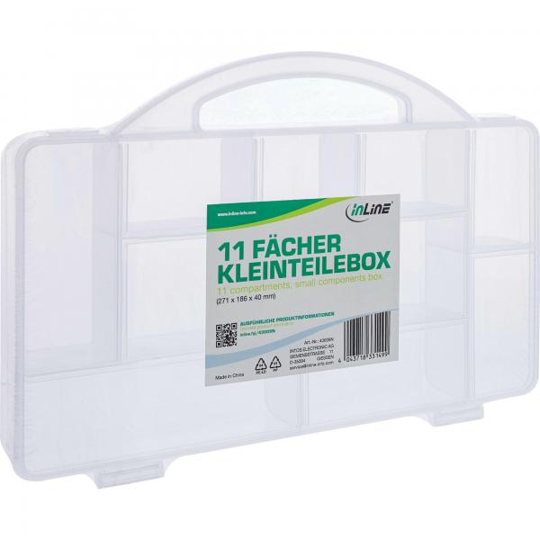 Inline Kleinteilebox - 11 Fächer - Abmessungen: 271x186x40mm - Transparent - Image 3